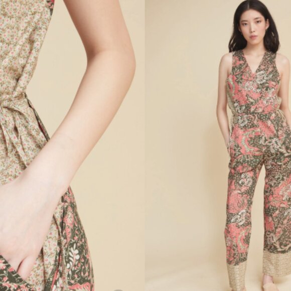 WARM Nico Floral pink and green jumpsuit. Size  M (WARM size 2) - Picture 5 of 5